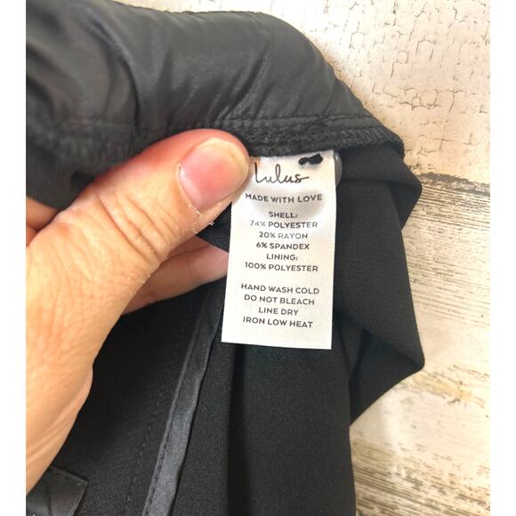 Lulus Womens XL Black Pleated Straight Leg Flat Front Dress Pants Trousers NEW - Picture 3 of 5